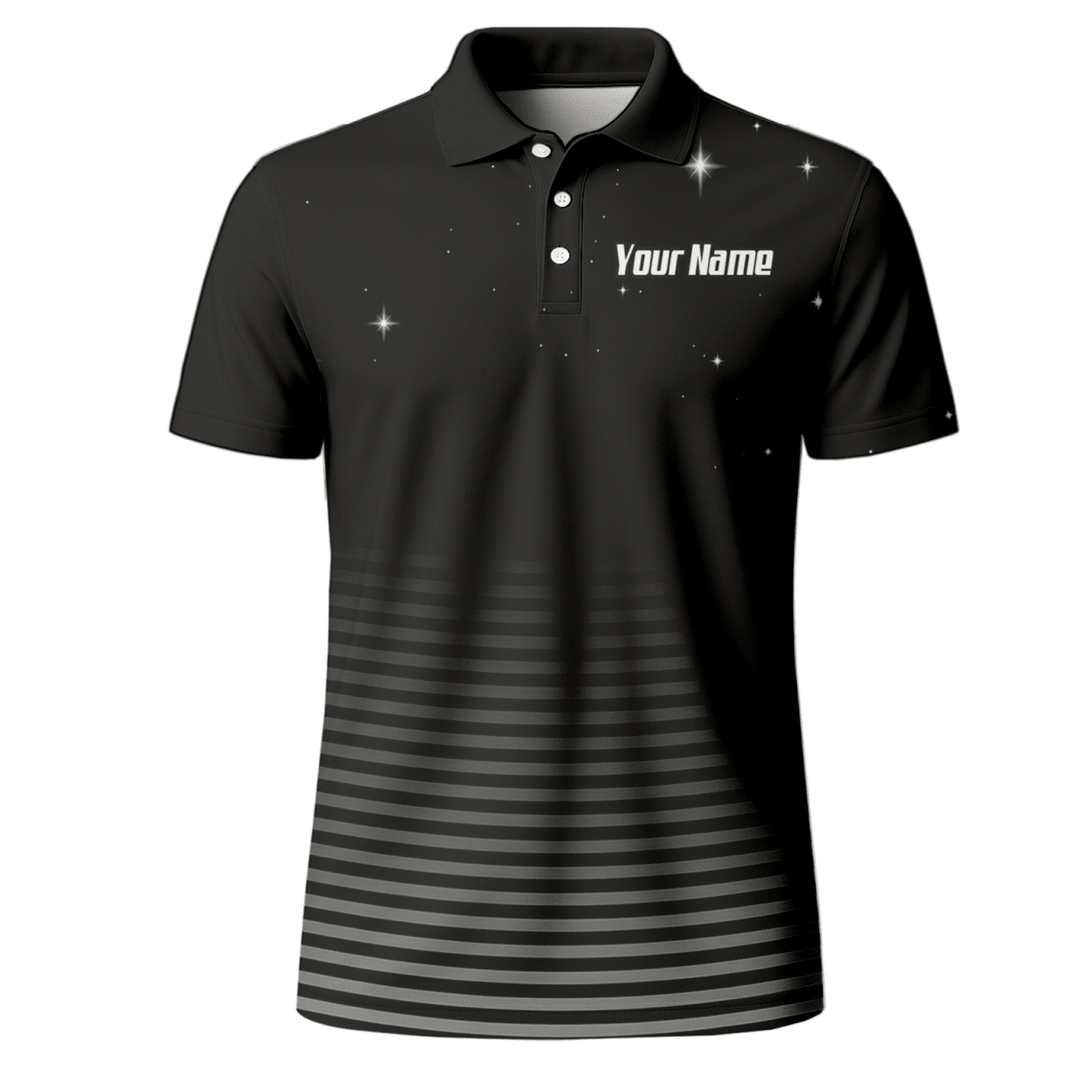 Personalisiertes Alien Weltraum Dart - Jersey Zip - Polo Schwarz - Grau für Herren I1307 - Outfitsuche