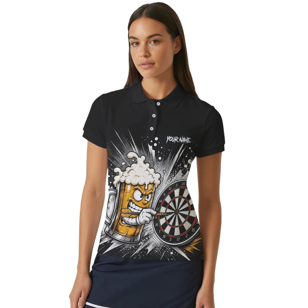 Personalisiertes Bierkrug Dart Poloshirt für Damen S555 - Outfitsuche