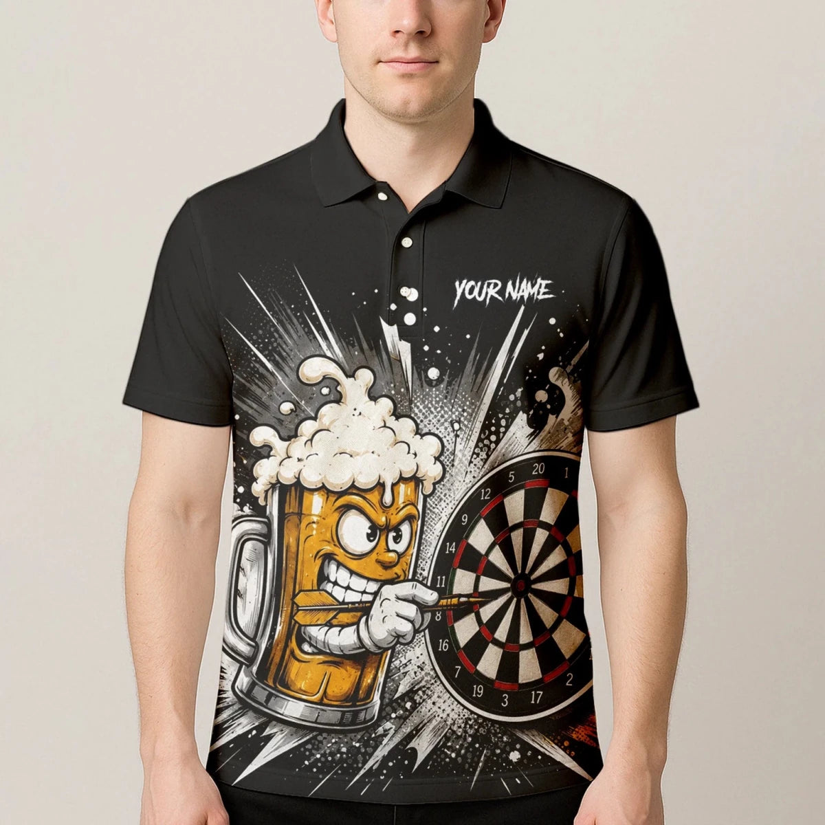 Personalisiertes Bierkrug Dart Poloshirt für Herren S555 - Outfitsuche
