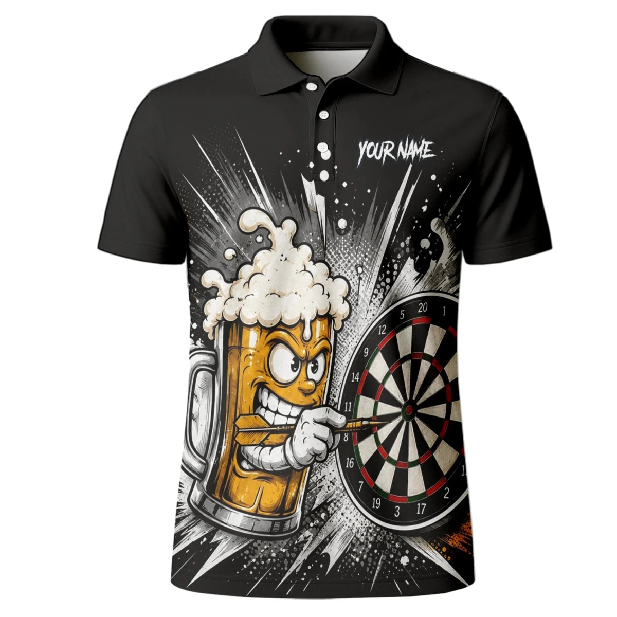 Personalisiertes Bierkrug Dart Poloshirt für Herren S555 - Outfitsuche