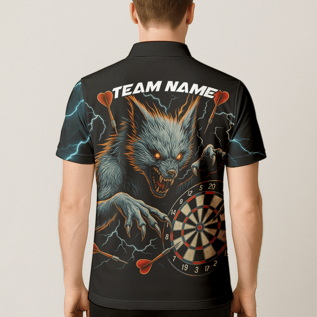 Personalisiertes Black Panther Polohemd mit roten Augen und Blaulicht - Design für Herren V5884 - Outfitsuche