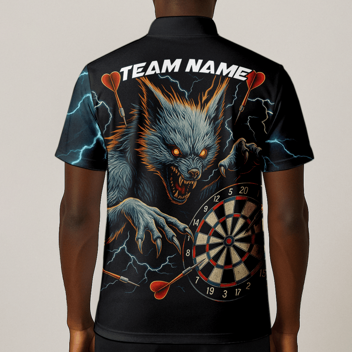 Personalisiertes Black Panther Polohemd mit roten Augen und Blaulicht - Design für Herren V5884 - Outfitsuche