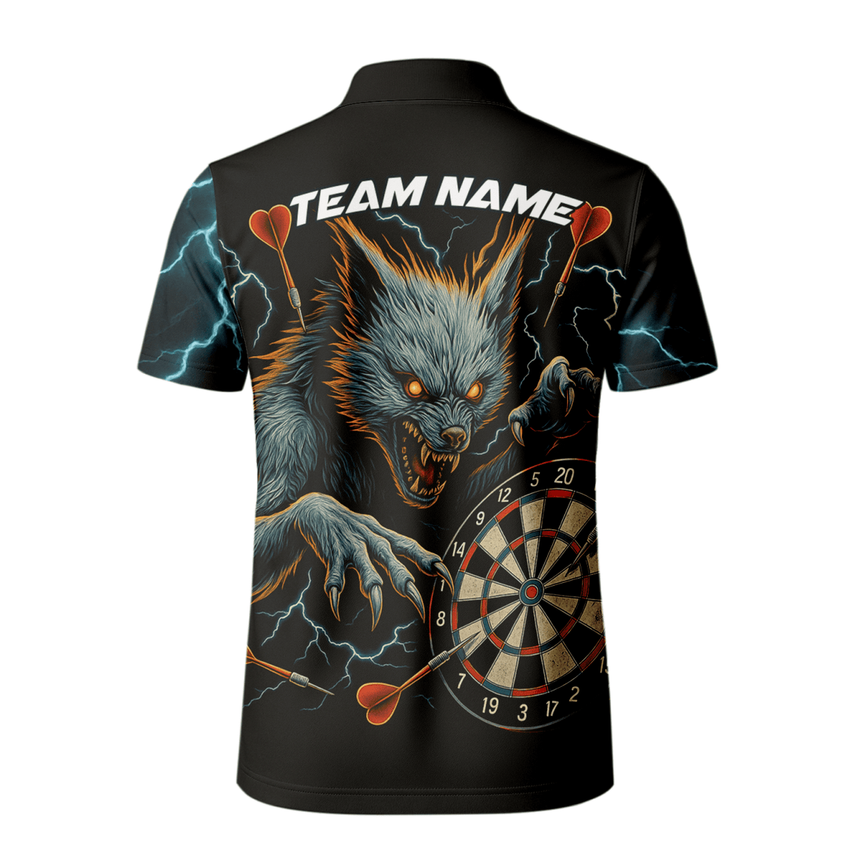 Personalisiertes Black Panther Polohemd mit roten Augen und Blaulicht - Design für Herren V5884 - Outfitsuche