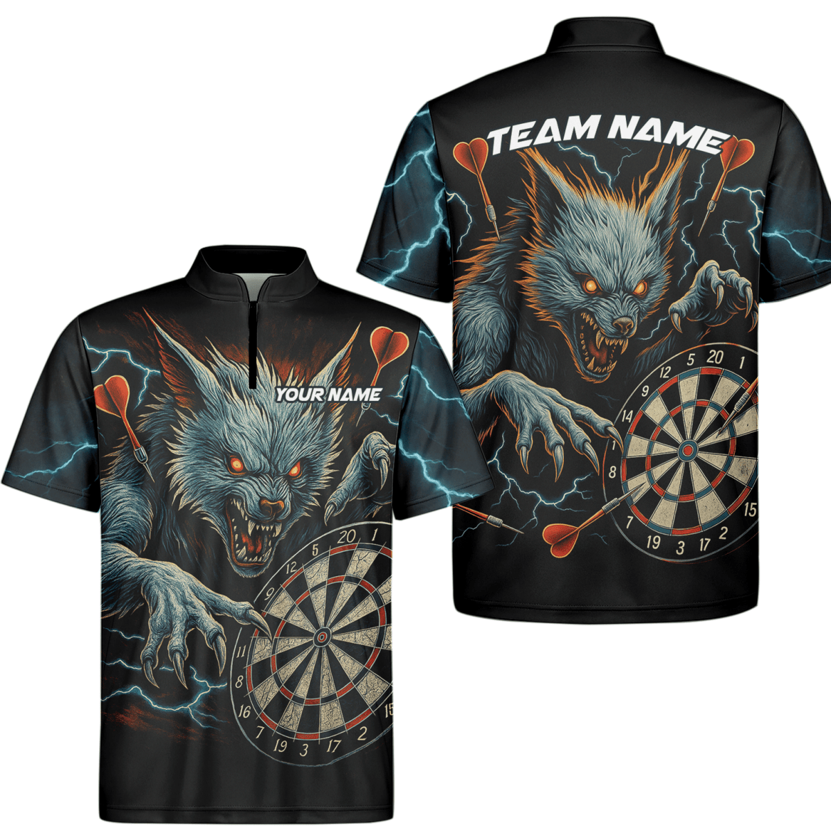 Personalisiertes Black Panther Polohemd mit roten Augen und Blaulicht - Design für Herren V5884 - Outfitsuche