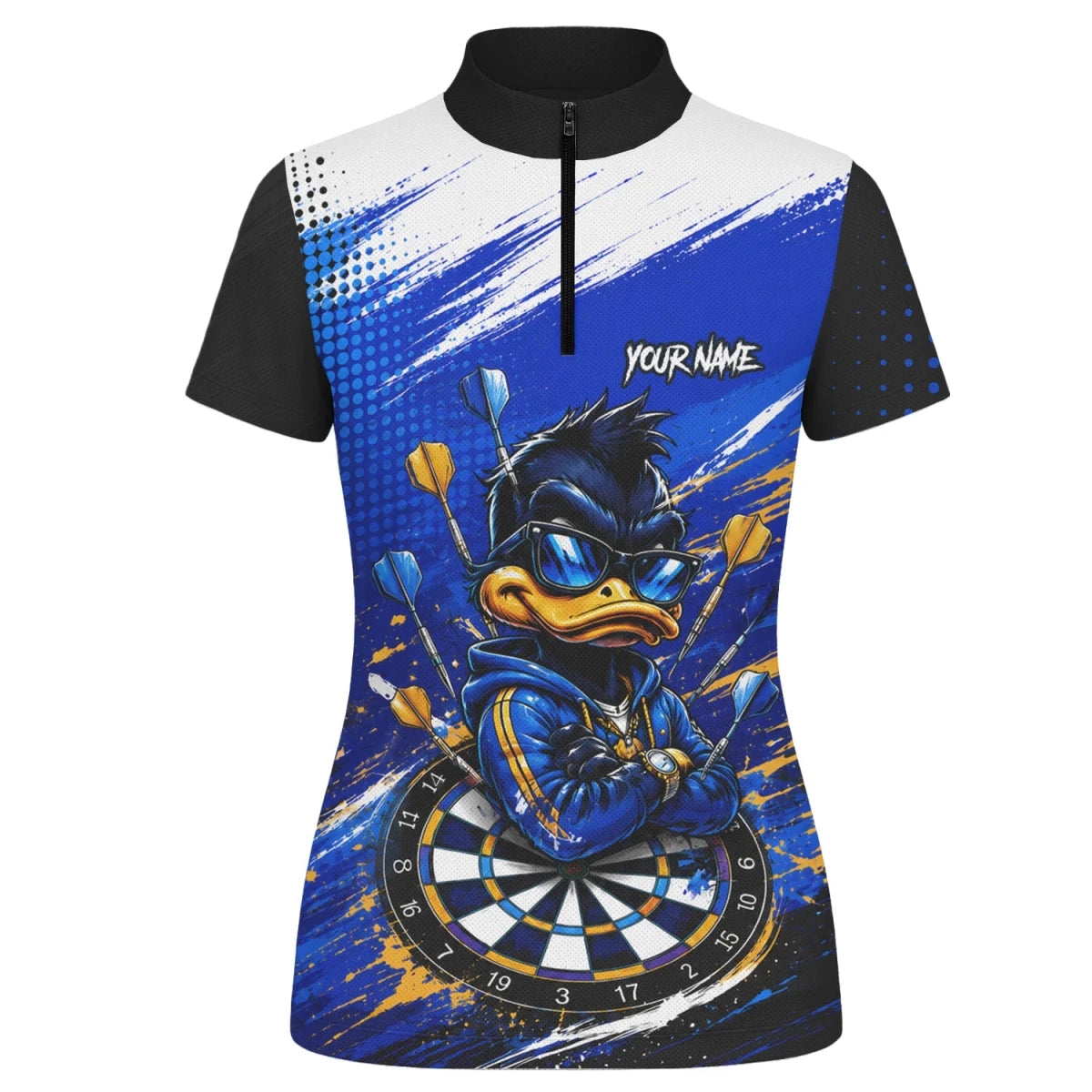 Personalisiertes Blau-goldenes Enten Dart Poloshirt für Damen L859 - Outfitsuche