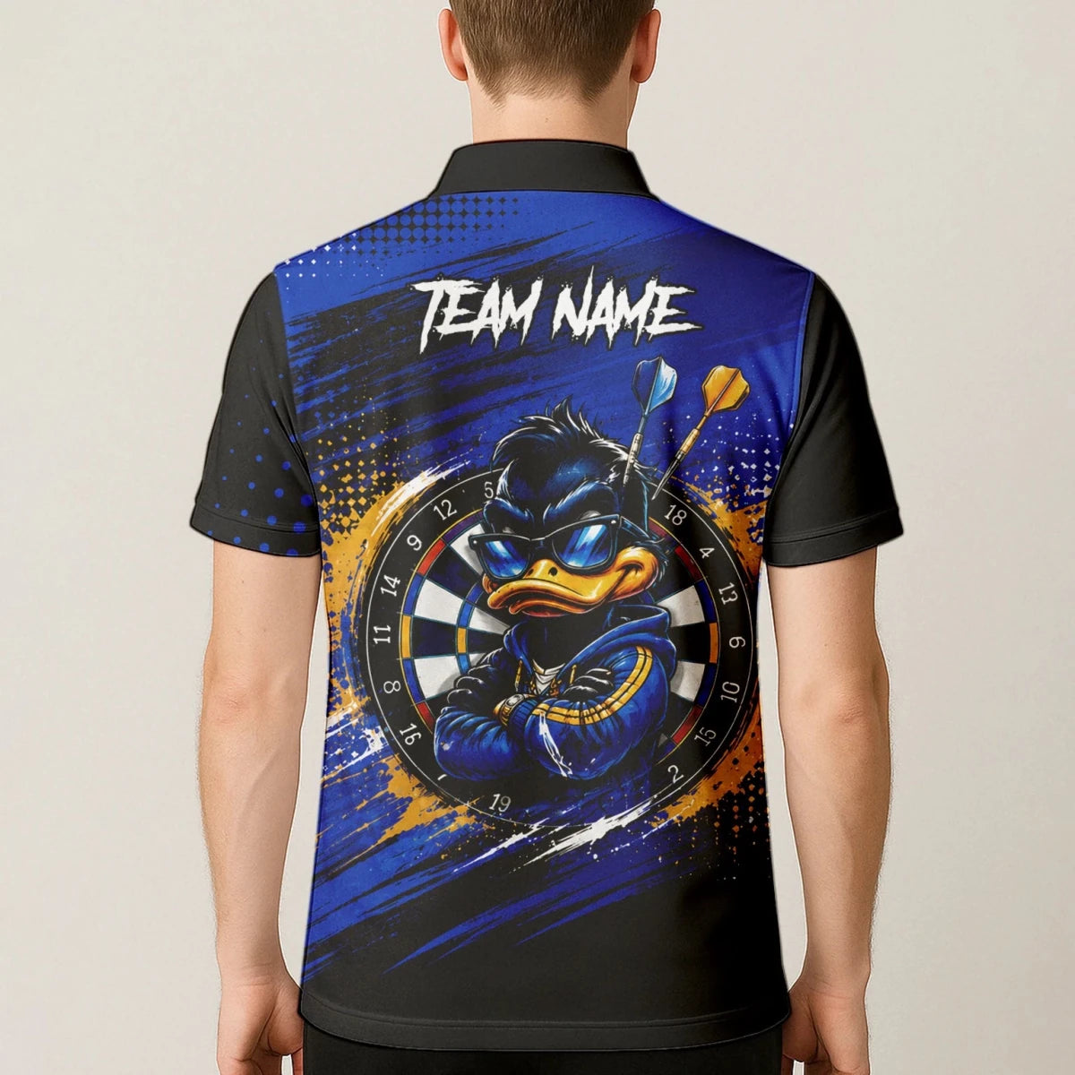 Personalisiertes Blau-goldenes Enten Dart Poloshirt für Herren L859 - Outfitsuche