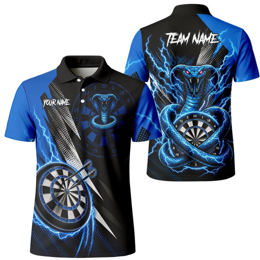 Personalisiertes Blaues Kobra-Blitz Dart Poloshirt für Herren S015 - Outfitsuche