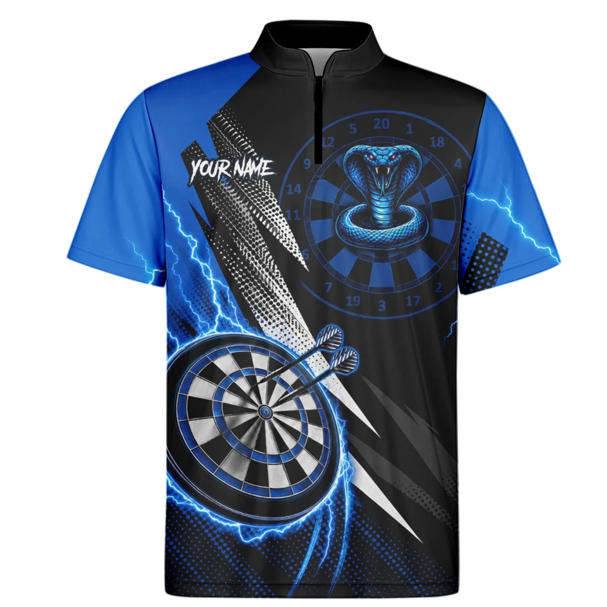 Personalisiertes Blaues Kobra-Blitz Dart Poloshirt für Herren S015 - Outfitsuche