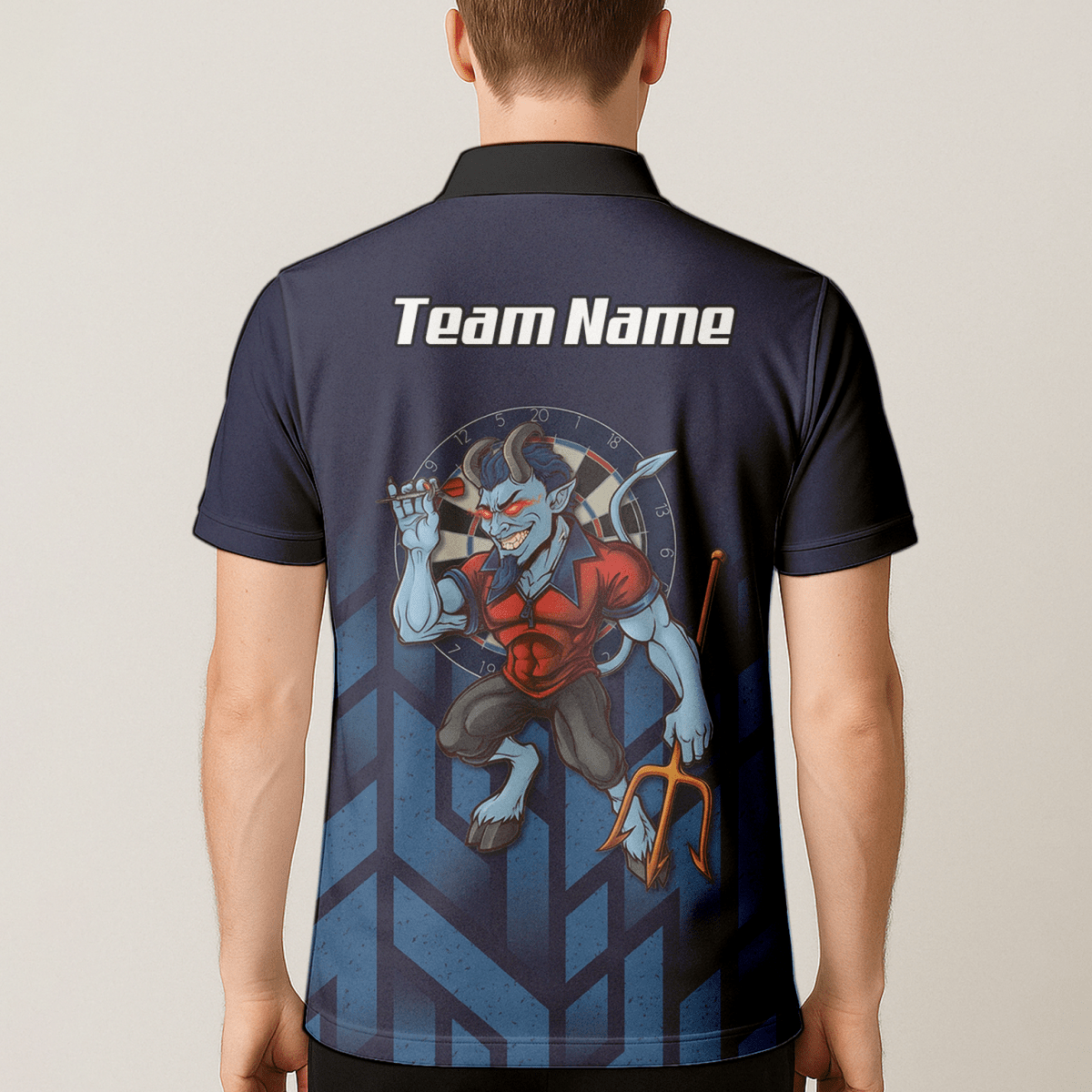 Personalisiertes Blue Devil Dart - Trikot Polo mit Reißverschluss Navy Geometrisch für Herren R1762 - Outfitsuche