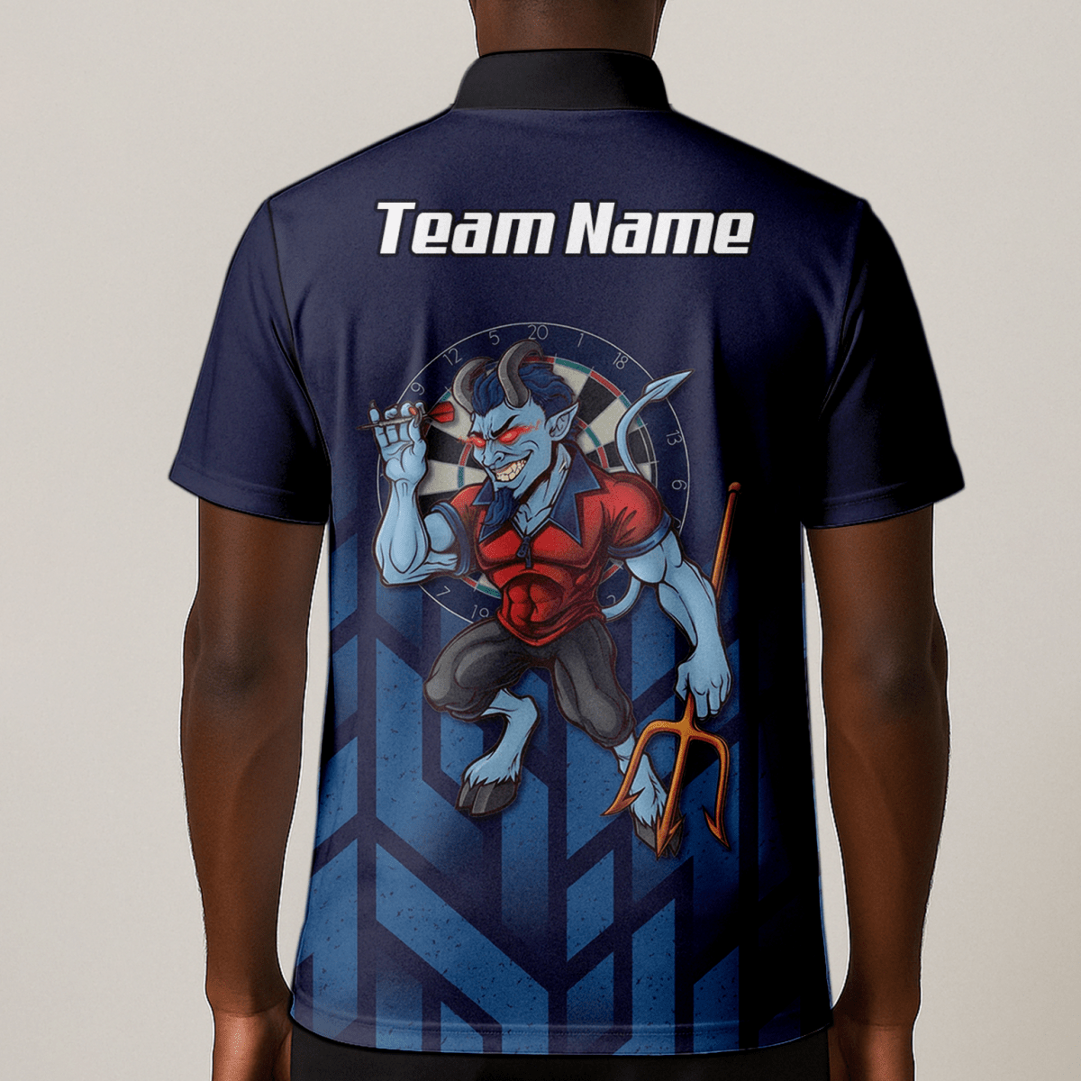 Personalisiertes Blue Devil Dart - Trikot Polo mit Reißverschluss Navy Geometrisch für Herren R1762 - Outfitsuche