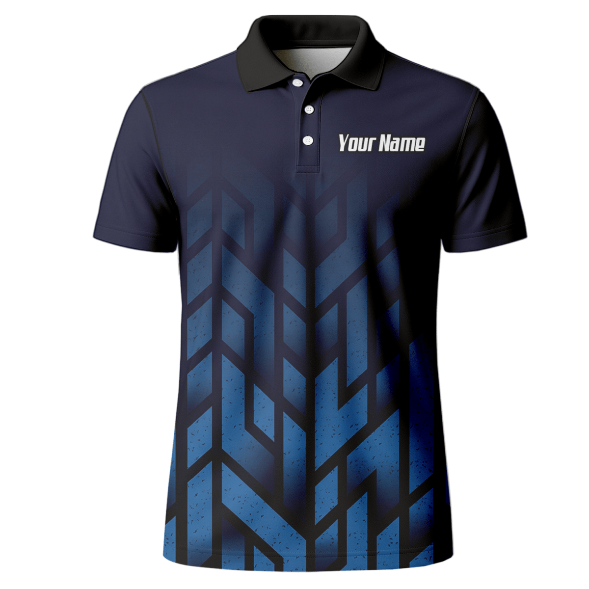Personalisiertes Blue Devil Dart - Trikot Polo mit Reißverschluss Navy Geometrisch für Herren R1762 - Outfitsuche
