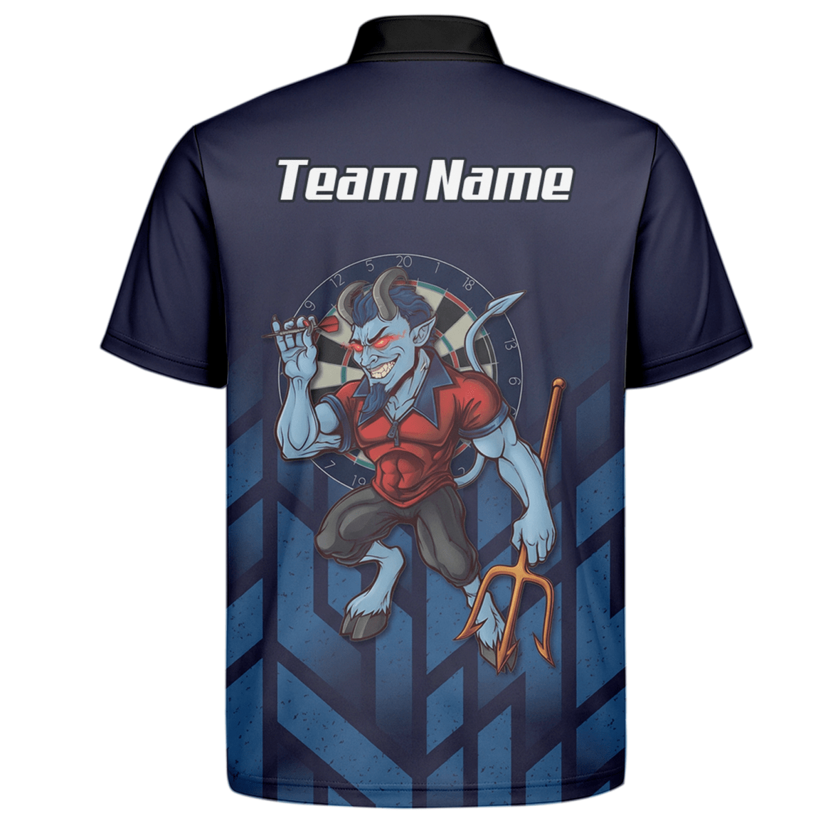 Personalisiertes Blue Devil Dart - Trikot Polo mit Reißverschluss Navy Geometrisch für Herren R1762 - Outfitsuche