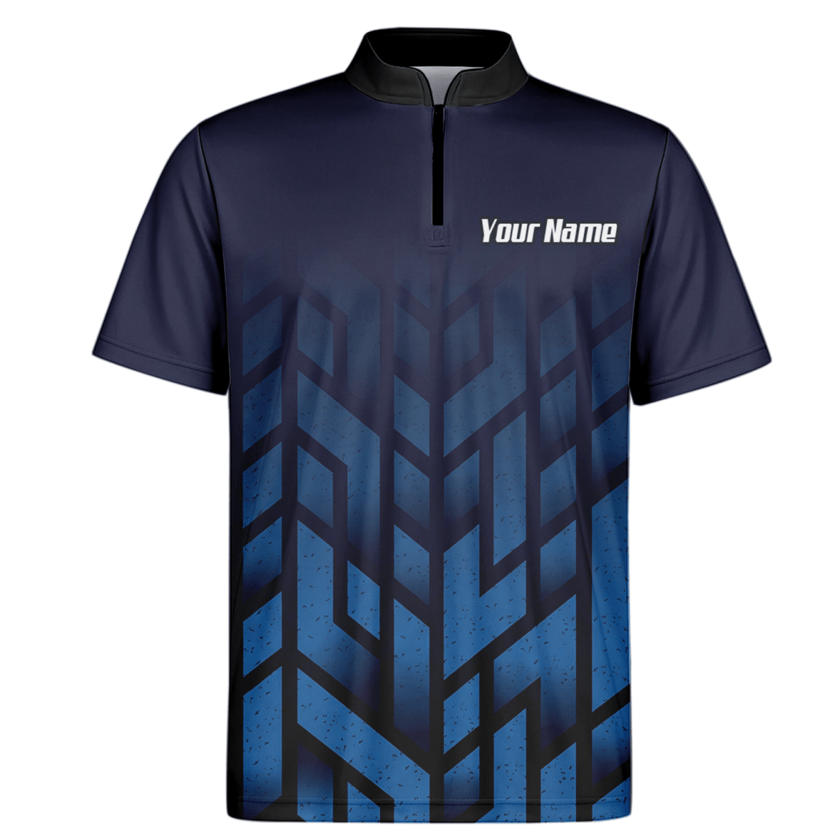 Personalisiertes Blue Devil Dart - Trikot Polo mit Reißverschluss Navy Geometrisch für Herren R1762 - Outfitsuche