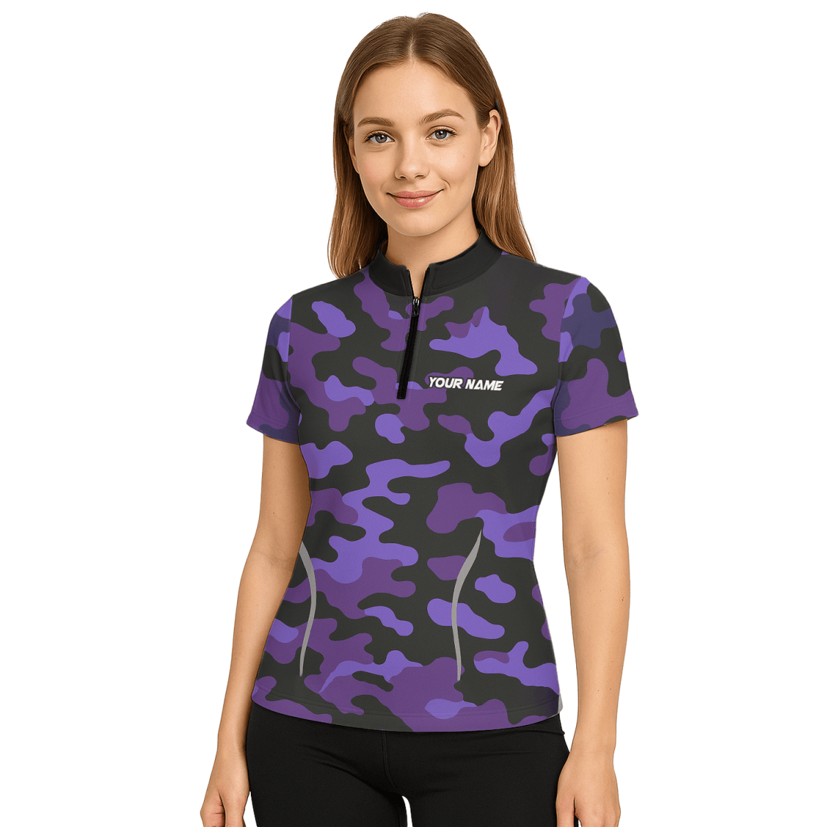 Personalisiertes Damen Dart - Polohemd im Regenbogen - Farbspritzer - Design, Schwarz E9663 - Outfitsuche