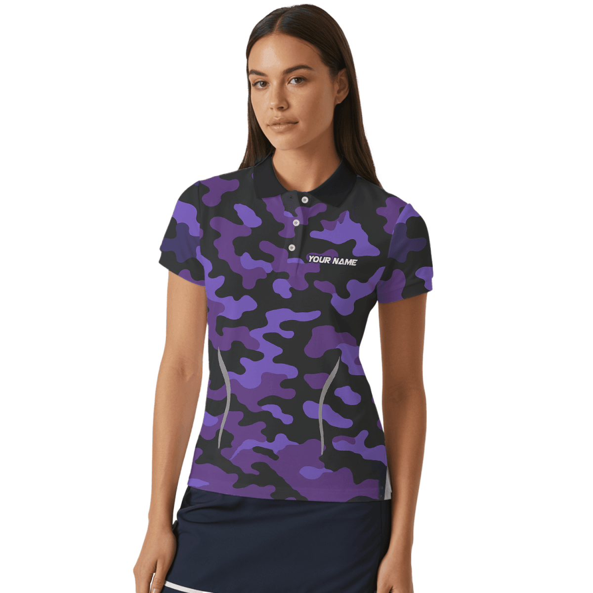 Personalisiertes Damen Dart - Polohemd im Regenbogen - Farbspritzer - Design, Schwarz E9663 - Outfitsuche