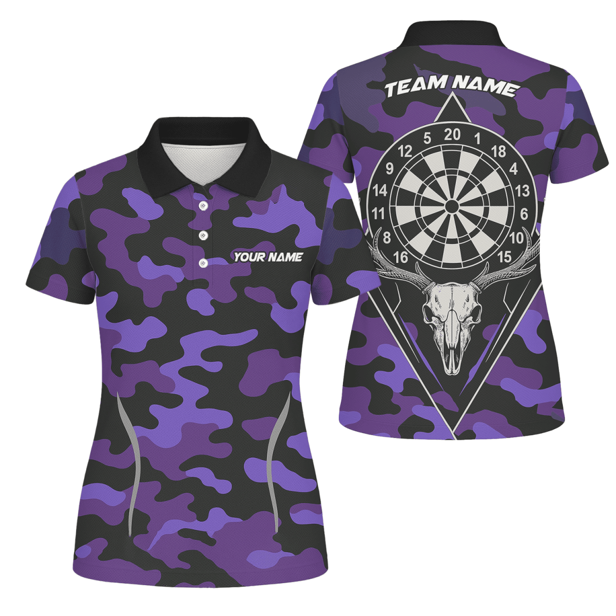 Personalisiertes Damen Dart - Polohemd im Regenbogen - Farbspritzer - Design, Schwarz E9663 - Outfitsuche