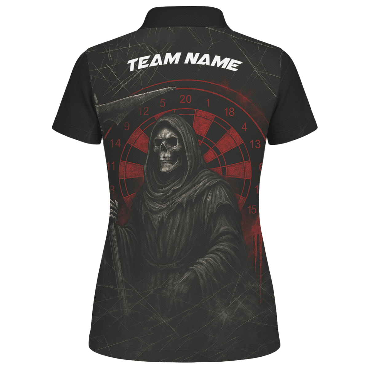 Personalisiertes Damen Dart - Polohemd mit Werwolf - Motiv im blauen Tropische - Nacht - Design O7902 - Outfitsuche