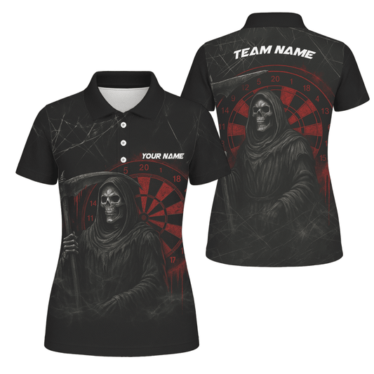 Personalisiertes Damen Dart - Polohemd mit Werwolf - Motiv im blauen Tropische - Nacht - Design O7902 - Outfitsuche