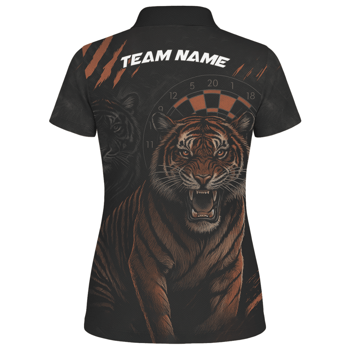 Personalisiertes Damen Dart - Poloshirt mit Adler - Sterne - Motiv, Rot - Schwarz E4591 - Outfitsuche