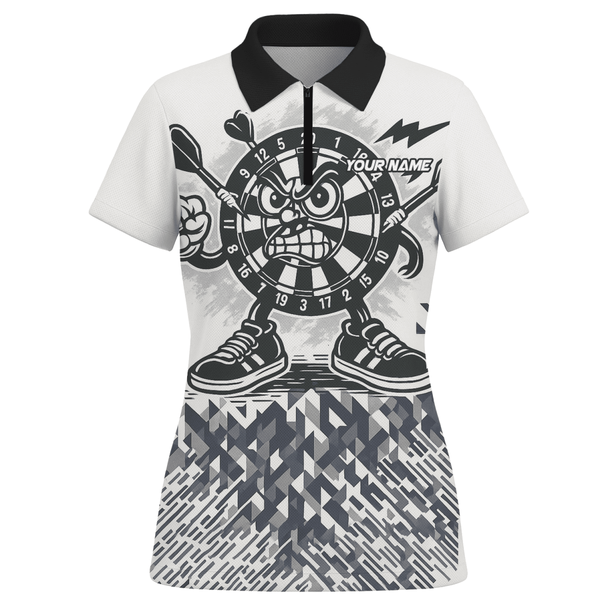 Personalisiertes Damen Dart - Poloshirt mit Elchjäger - Motiv, Schwarz - Grün J8357 - Outfitsuche