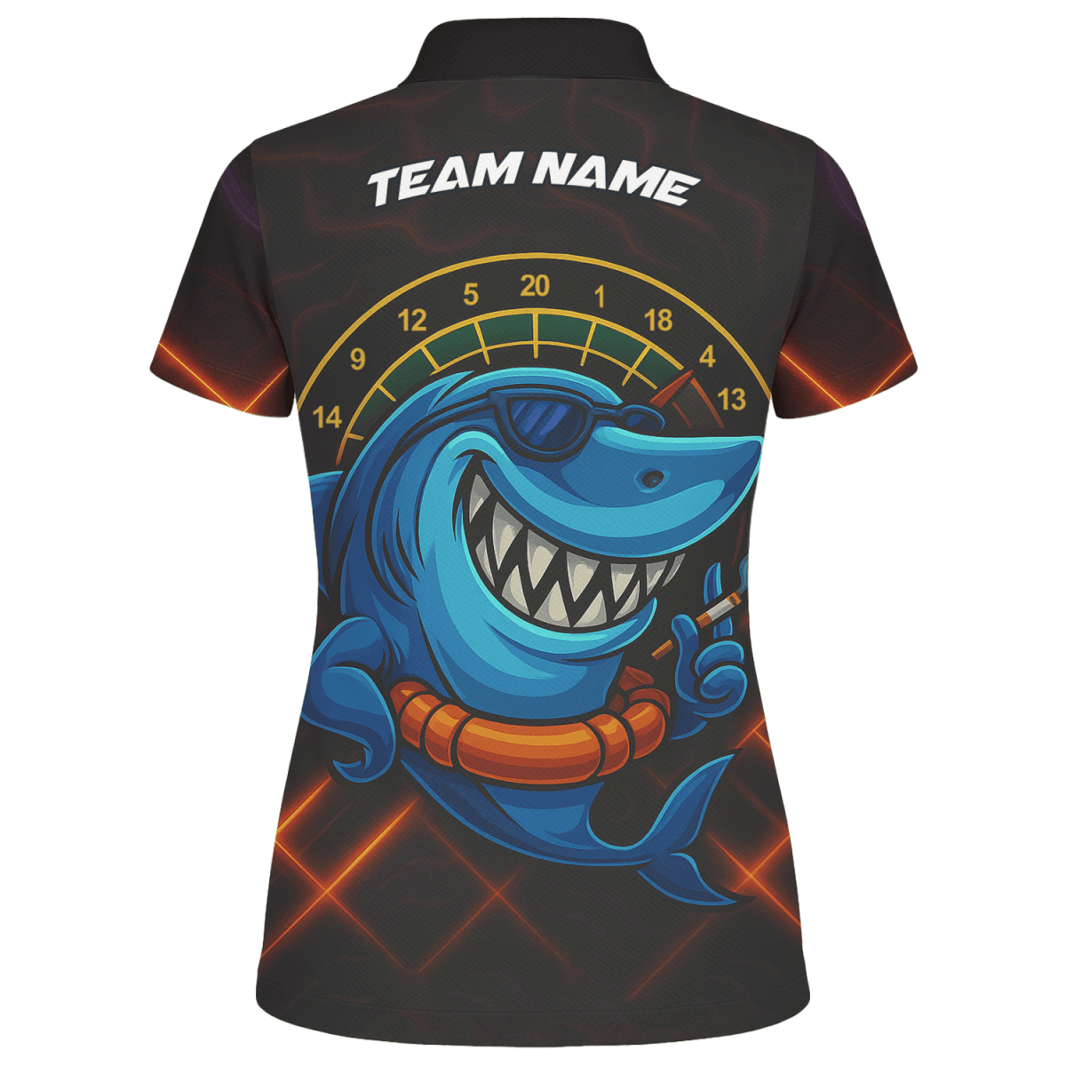 Personalisiertes Damen Dart Poloshirt mit grimmigem Maskottchen - Motiv G3683 - Outfitsuche