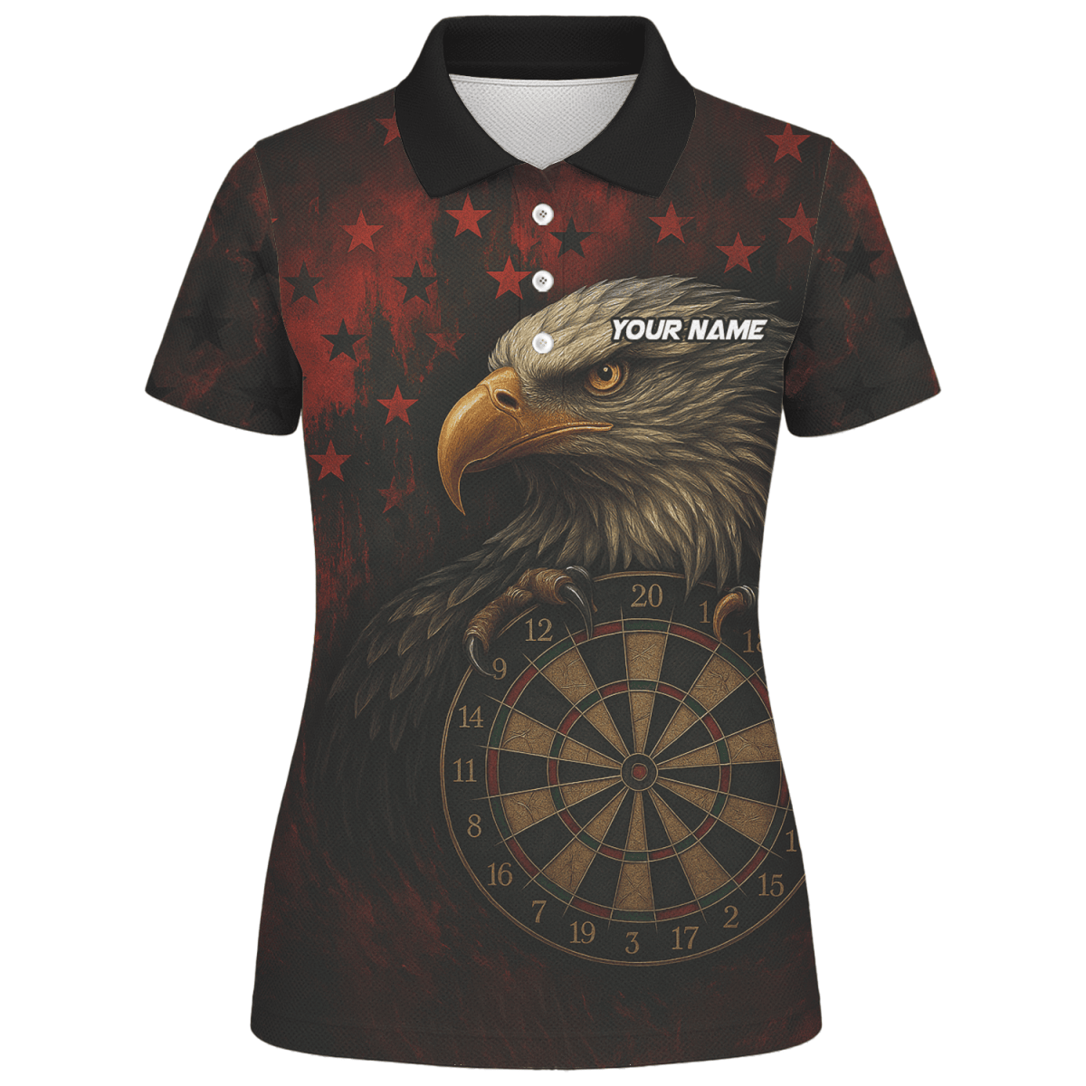 Personalisiertes Damen Dart Poloshirt mit Sensenmann & Bier - Totenkopf Motiv Schwarz - Orange Y5103 - Outfitsuche