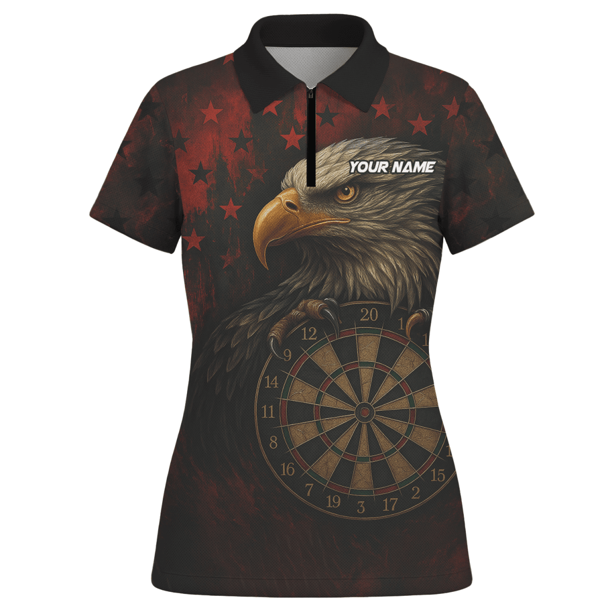 Personalisiertes Damen Dart Poloshirt mit Sensenmann & Bier - Totenkopf Motiv Schwarz - Orange Y5103 - Outfitsuche