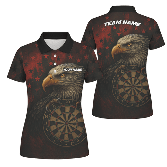Personalisiertes Damen Dart Poloshirt mit Sensenmann & Bier - Totenkopf Motiv Schwarz - Orange Y5103 - Outfitsuche