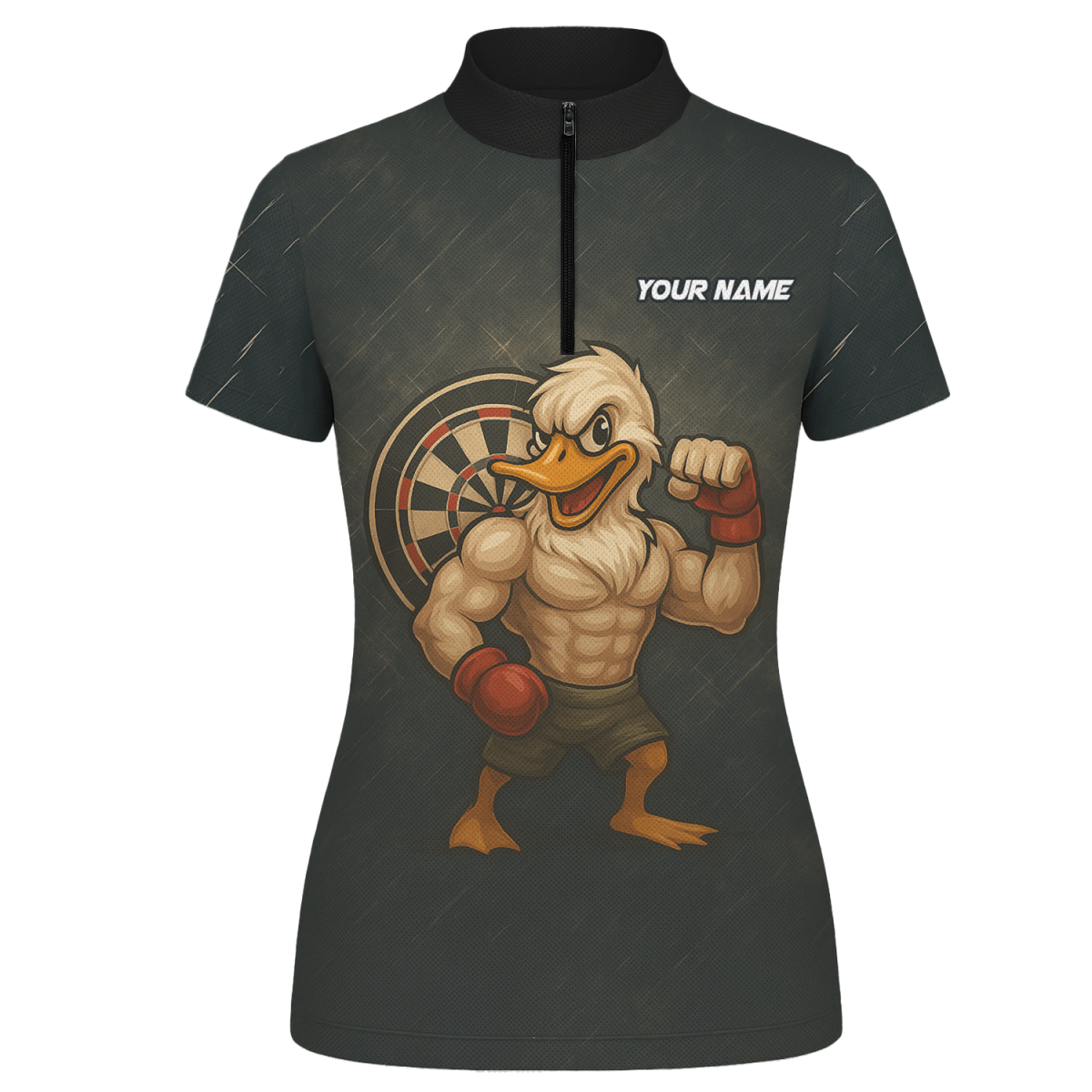 Personalisiertes Damen Dart Poloshirt Muscle Duck dunkelgrau - Mit Name & Team - L5012 - Outfitsuche