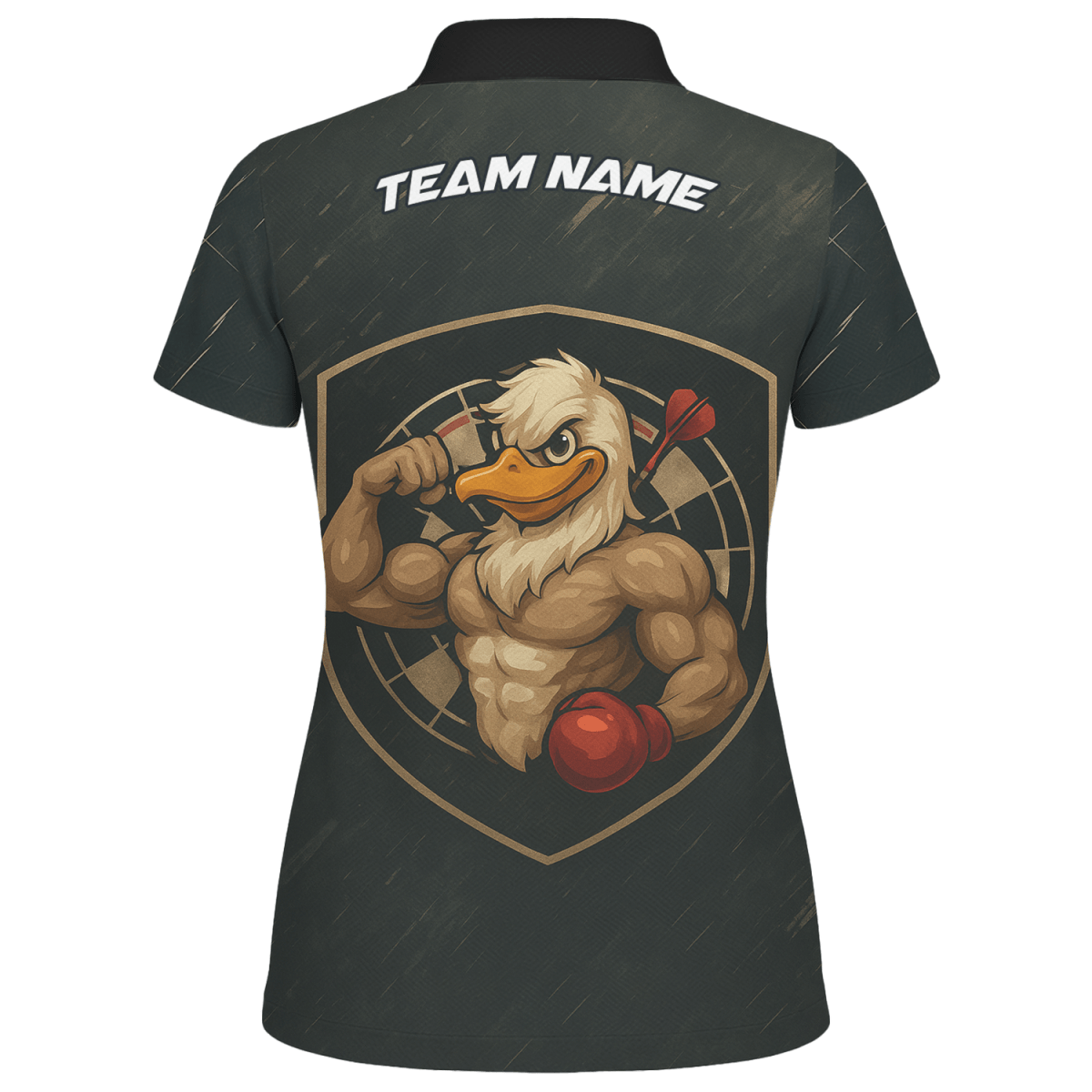 Personalisiertes Damen Dart Poloshirt Muscle Duck dunkelgrau - Mit Name & Team - L5012 - Outfitsuche
