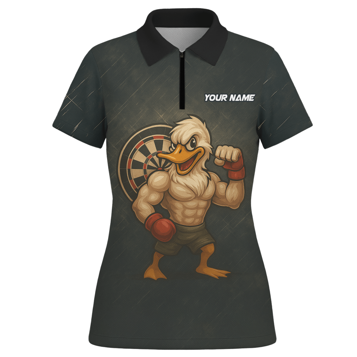 Personalisiertes Damen Dart Poloshirt Muscle Duck dunkelgrau - Mit Name & Team - L5012 - Outfitsuche