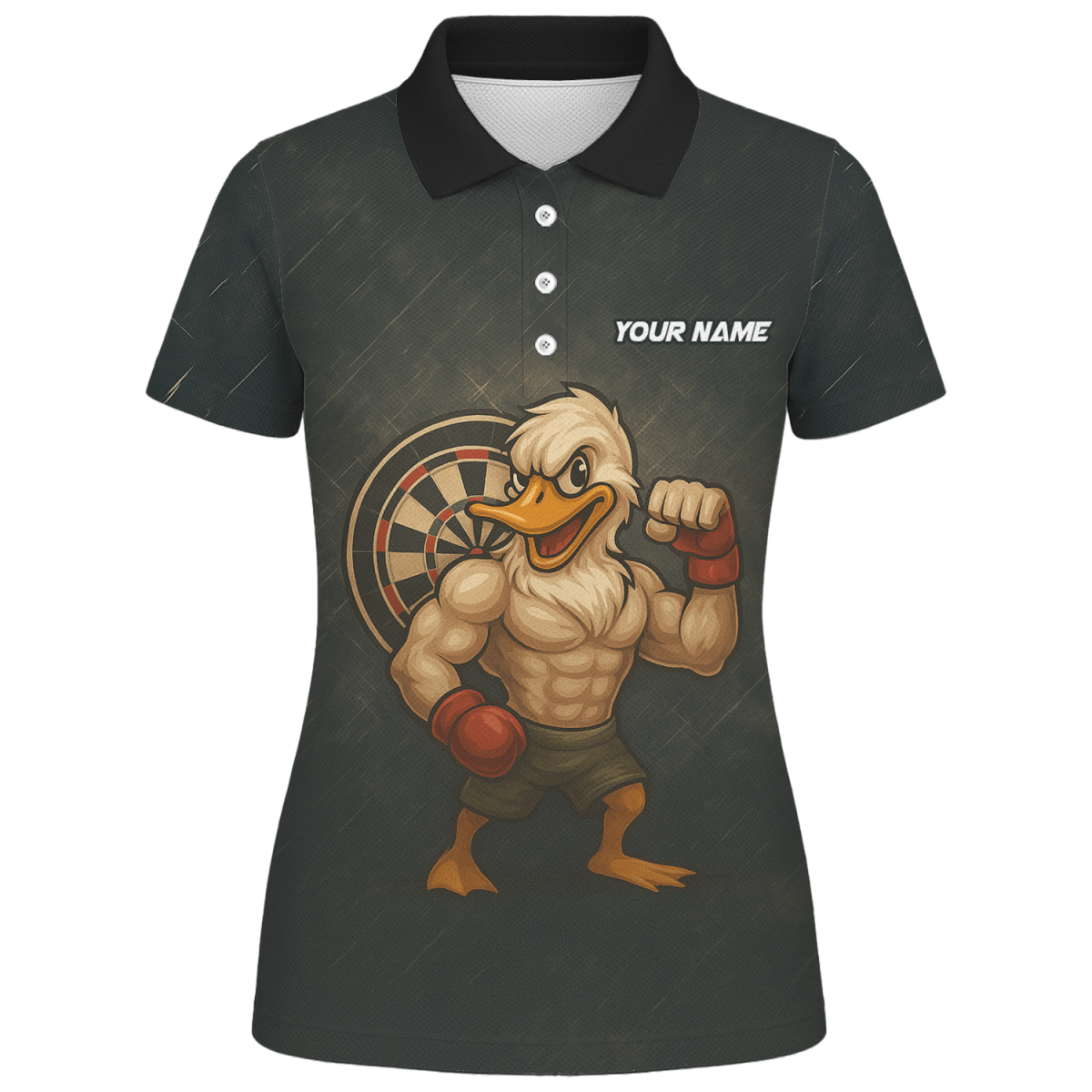 Personalisiertes Damen Dart Poloshirt Muscle Duck dunkelgrau - Mit Name & Team - L5012 - Outfitsuche