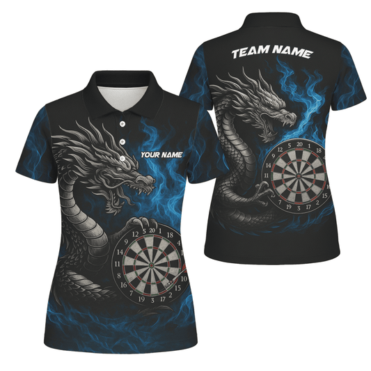 Personalisiertes Damen Dart - Poloshirt 'Roter Adler' Schwarz C2269 - Outfitsuche