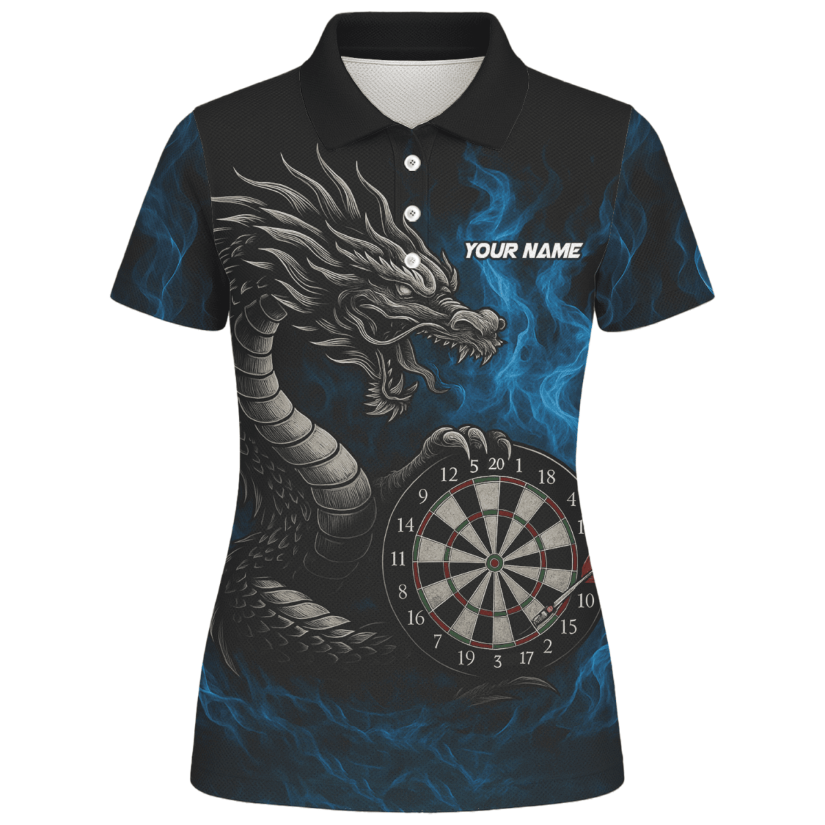 Personalisiertes Damen Dart - Poloshirt 'Roter Adler' Schwarz C2269 - Outfitsuche