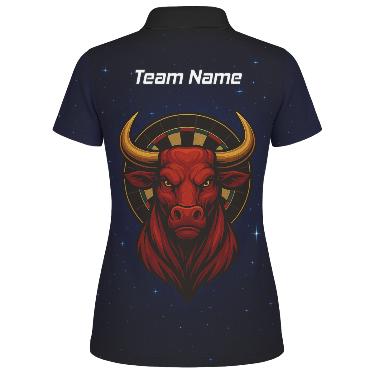 Personalisiertes Damen Dart Poloshirt Sternzeichen Stier Bulle Schwarz Rot Gold M5020 - Outfitsuche