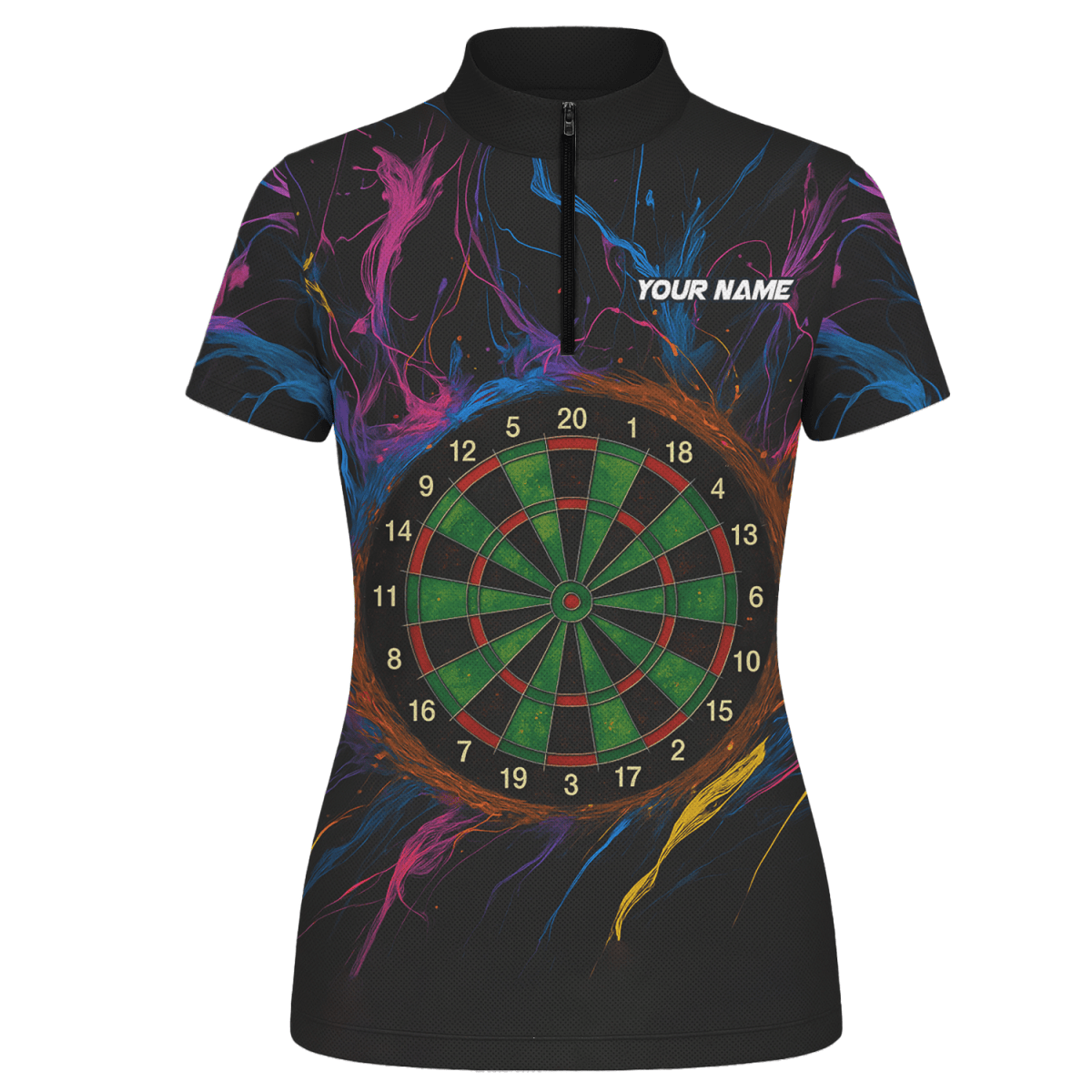 Personalisiertes Damen Dart - Trikot: Lila - Schwarz Camo mit Totenkopf - Dartscheiben - Design W1705 - Outfitsuche