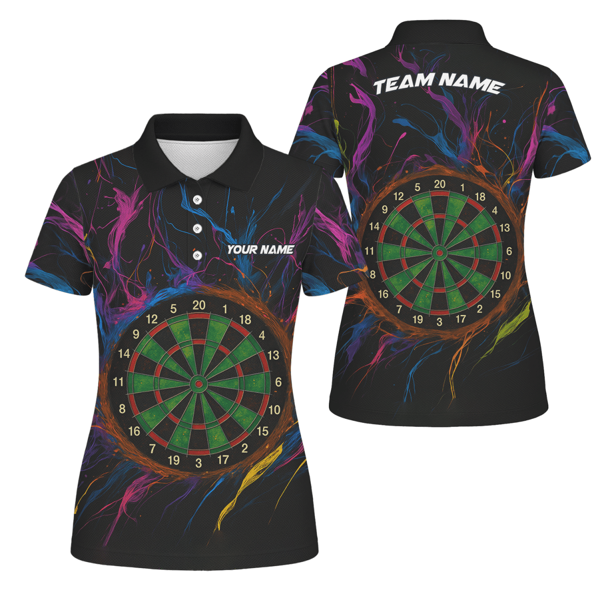 Personalisiertes Damen Dart - Trikot: Lila - Schwarz Camo mit Totenkopf - Dartscheiben - Design W1705 - Outfitsuche