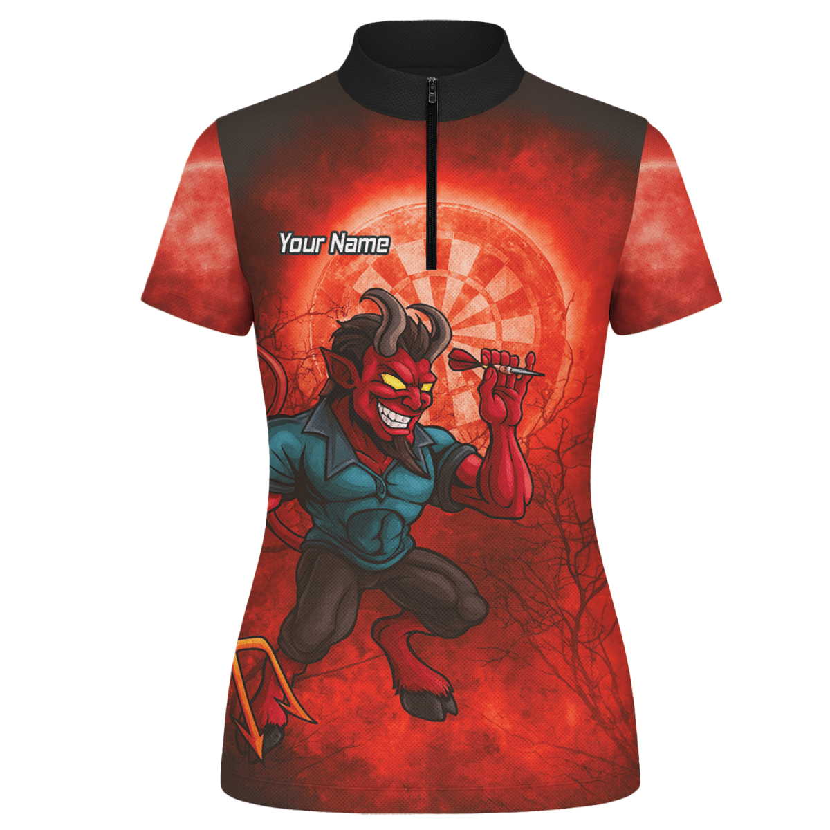 Personalisiertes Damen Dart - Trikot Teufel Rot Schwarz G0994 - Outfitsuche