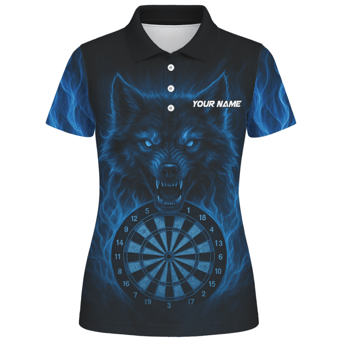 Personalisiertes Damen Darts - Polo - Shirt mit Blitz - Motiv Rot - Schwarz S9300 - Outfitsuche