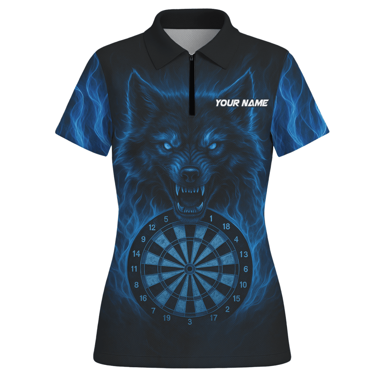 Personalisiertes Damen Darts - Polo - Shirt mit Blitz - Motiv Rot - Schwarz S9300 - Outfitsuche