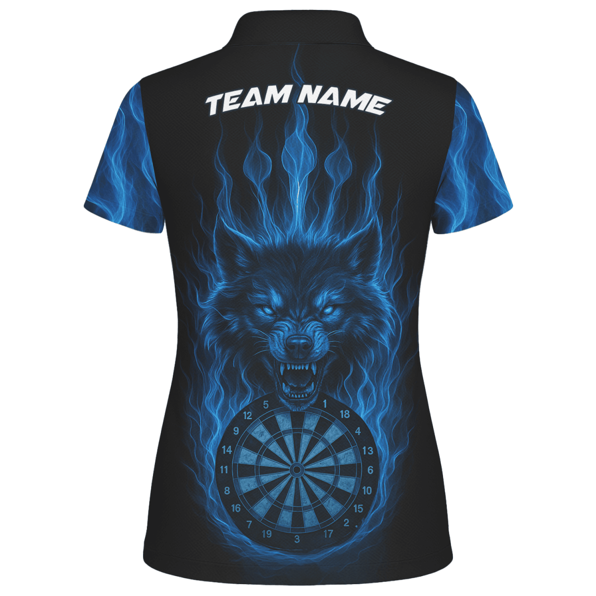 Personalisiertes Damen Darts - Polo - Shirt mit Blitz - Motiv Rot - Schwarz S9300 - Outfitsuche