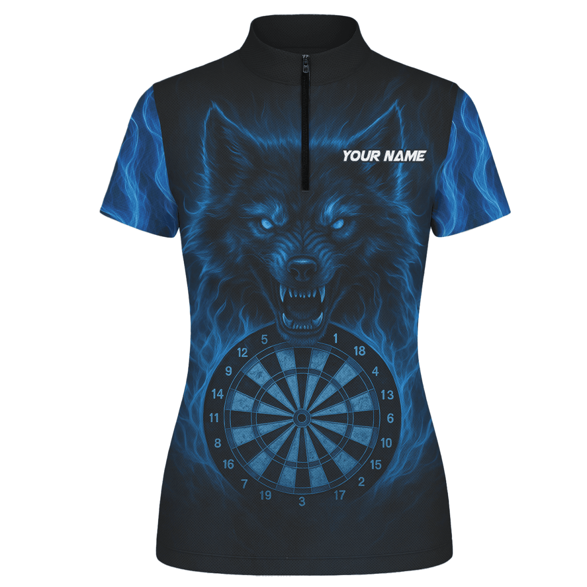 Personalisiertes Damen Darts - Polo - Shirt mit Blitz - Motiv Rot - Schwarz S9300 - Outfitsuche