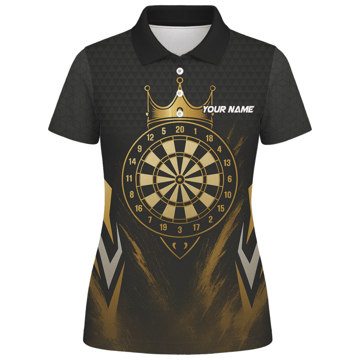 Personalisiertes Damen Darts Poloshirt mit Schwarzem Totenkopf & Blauer Flamme W9405 - Outfitsuche