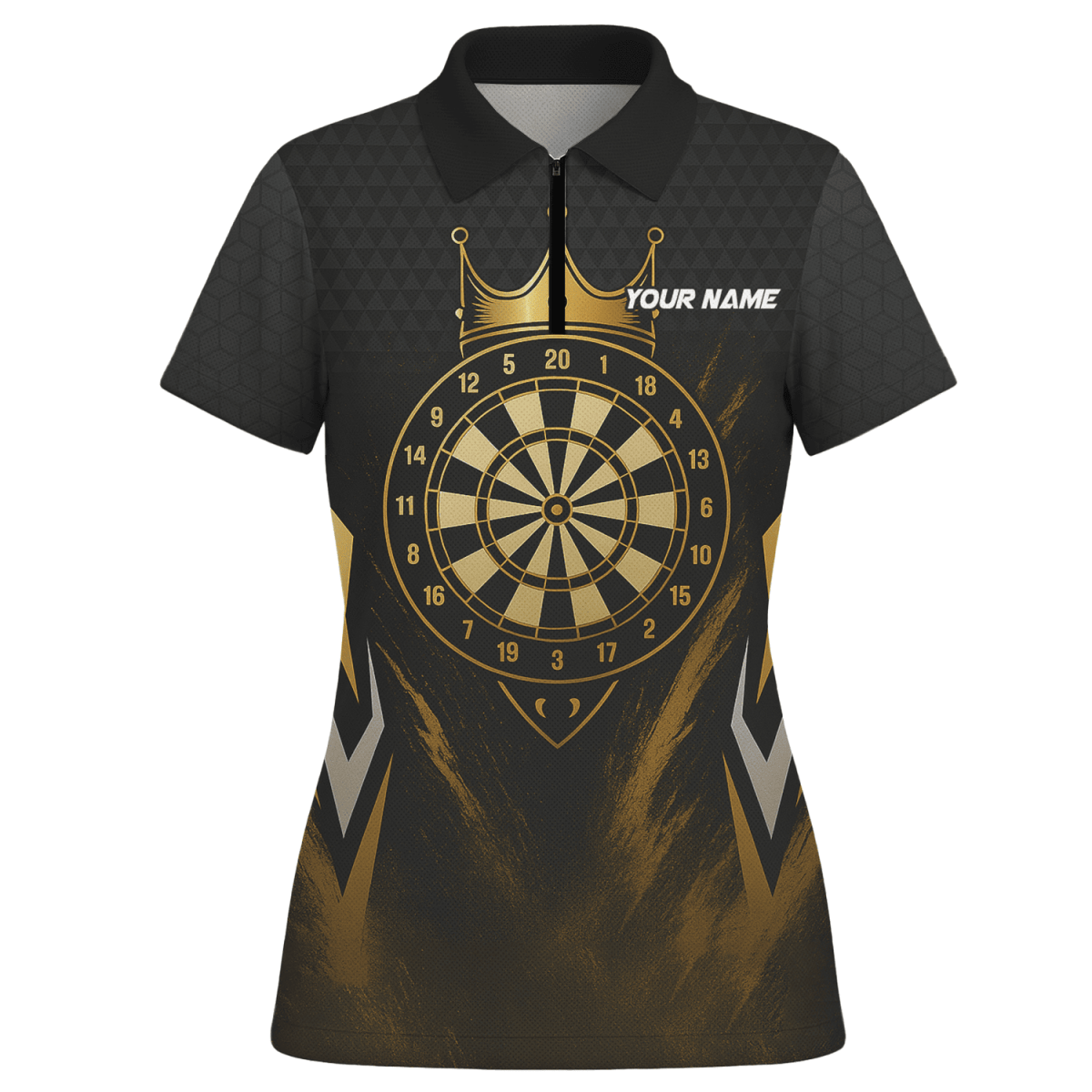 Personalisiertes Damen Darts Poloshirt mit Schwarzem Totenkopf & Blauer Flamme W9405 - Outfitsuche