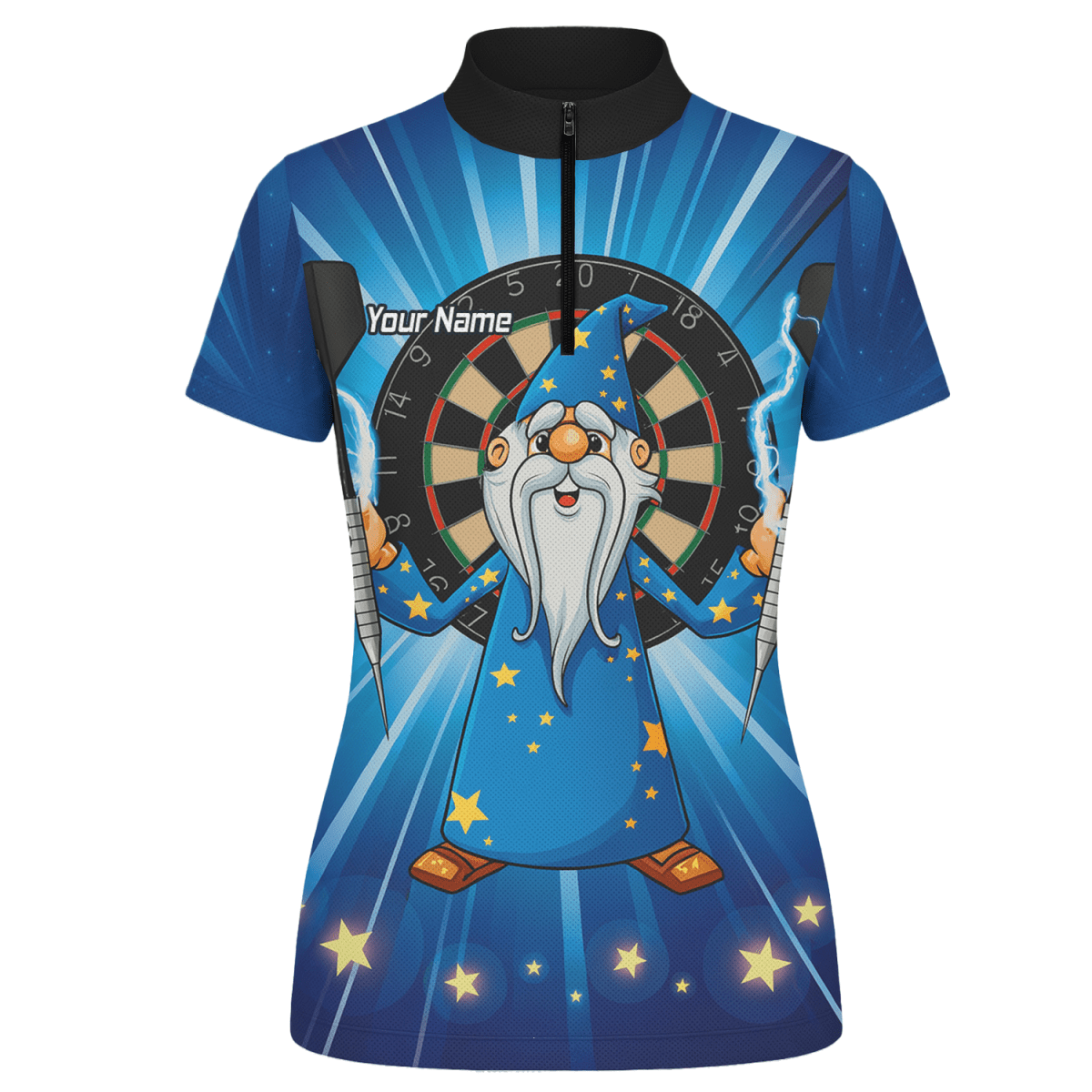 Personalisiertes Damen Darts Poloshirt | Zauberer Design Blaue Sterne V9664 - Outfitsuche