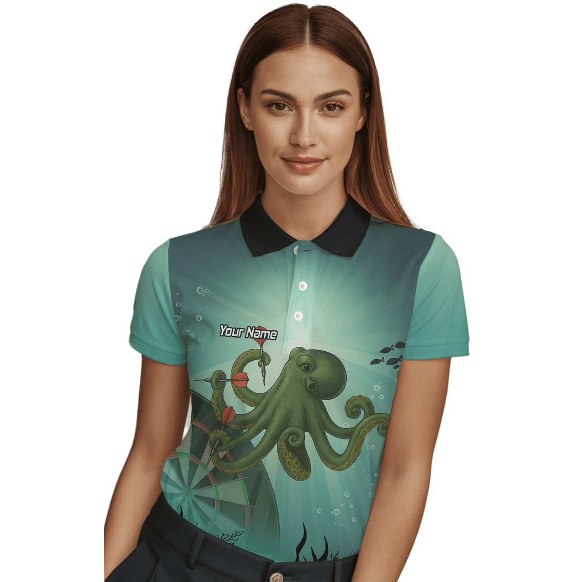 Personalisiertes Damen Dartshirt mit Oktopus Motiv A3130 - Outfitsuche