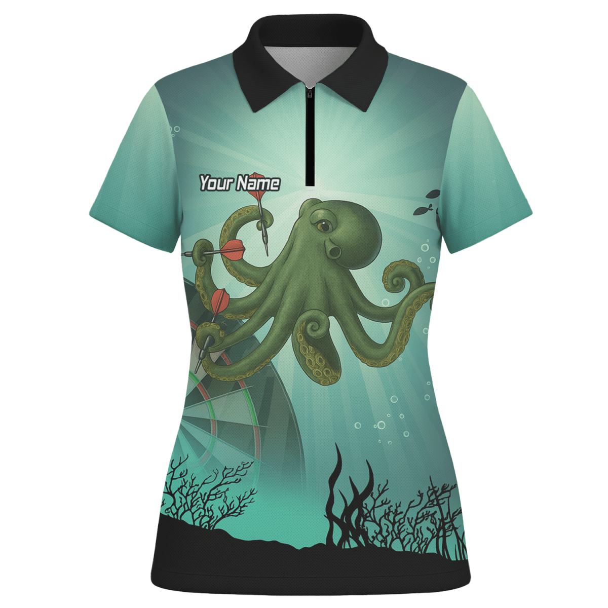 Personalisiertes Damen Dartshirt mit Oktopus Motiv A3130 - Outfitsuche