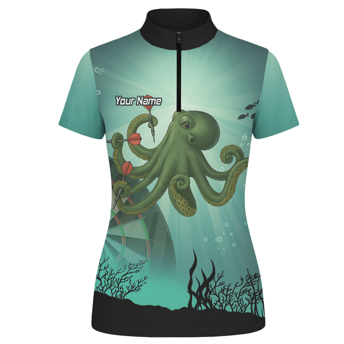 Personalisiertes Damen Dartshirt mit Oktopus Motiv A3130 - Outfitsuche