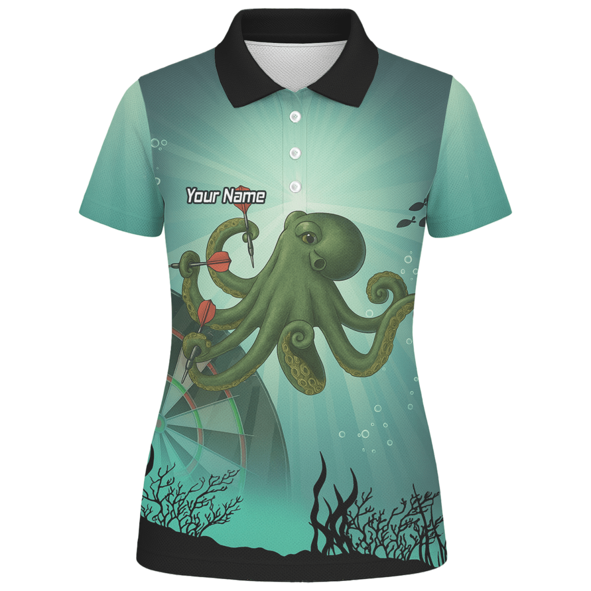 Personalisiertes Damen Dartshirt mit Oktopus Motiv A3130 - Outfitsuche