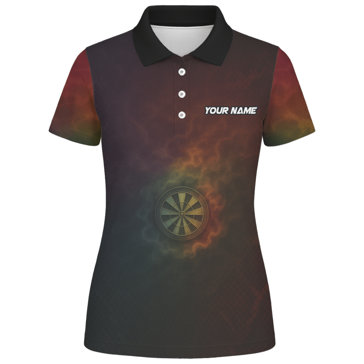 Personalisiertes Damen Darttrikot mit Schlangen - Feuer - Motiv Schwarz Rot Gold - Outfitsuche